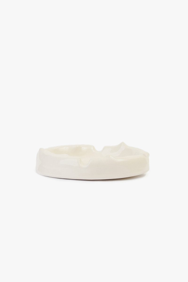 Rond crocodile teeth ashtray White/green