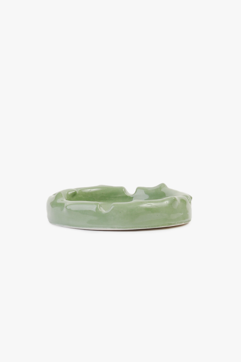 Rond crocodile teeth ashtray Green/white