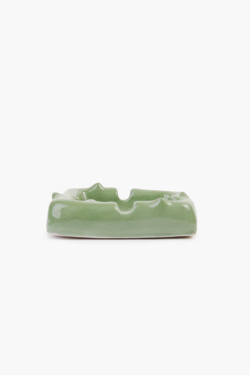 Square crocodile teeth ashtray Green/white