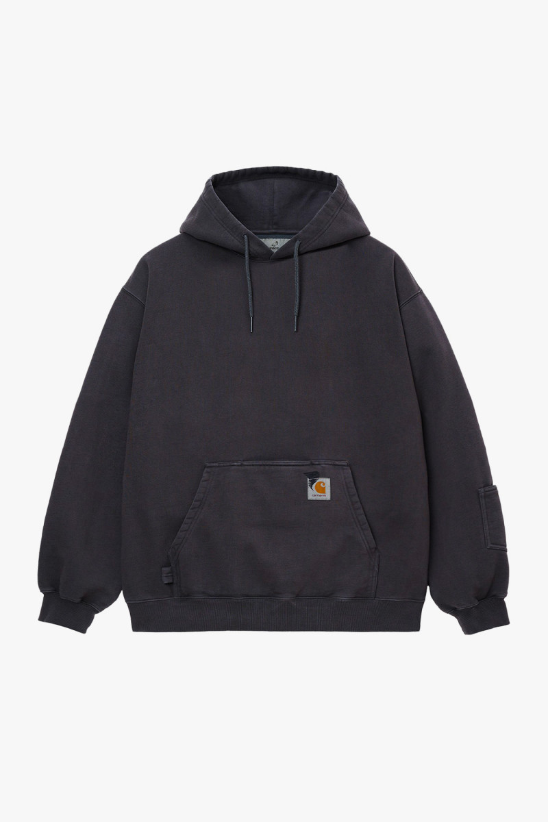 Hooded pigment dyed sweat Soot