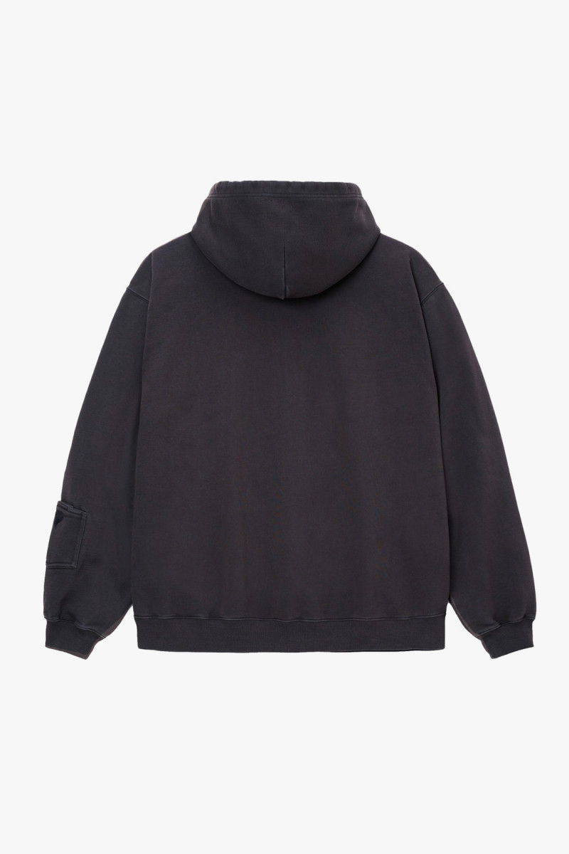 Hooded pigment dyed sweat Soot