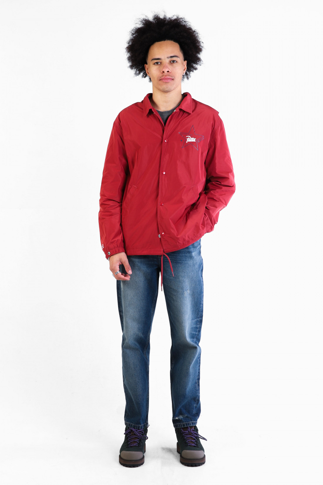 Patta coaches jacket garnet Dark red