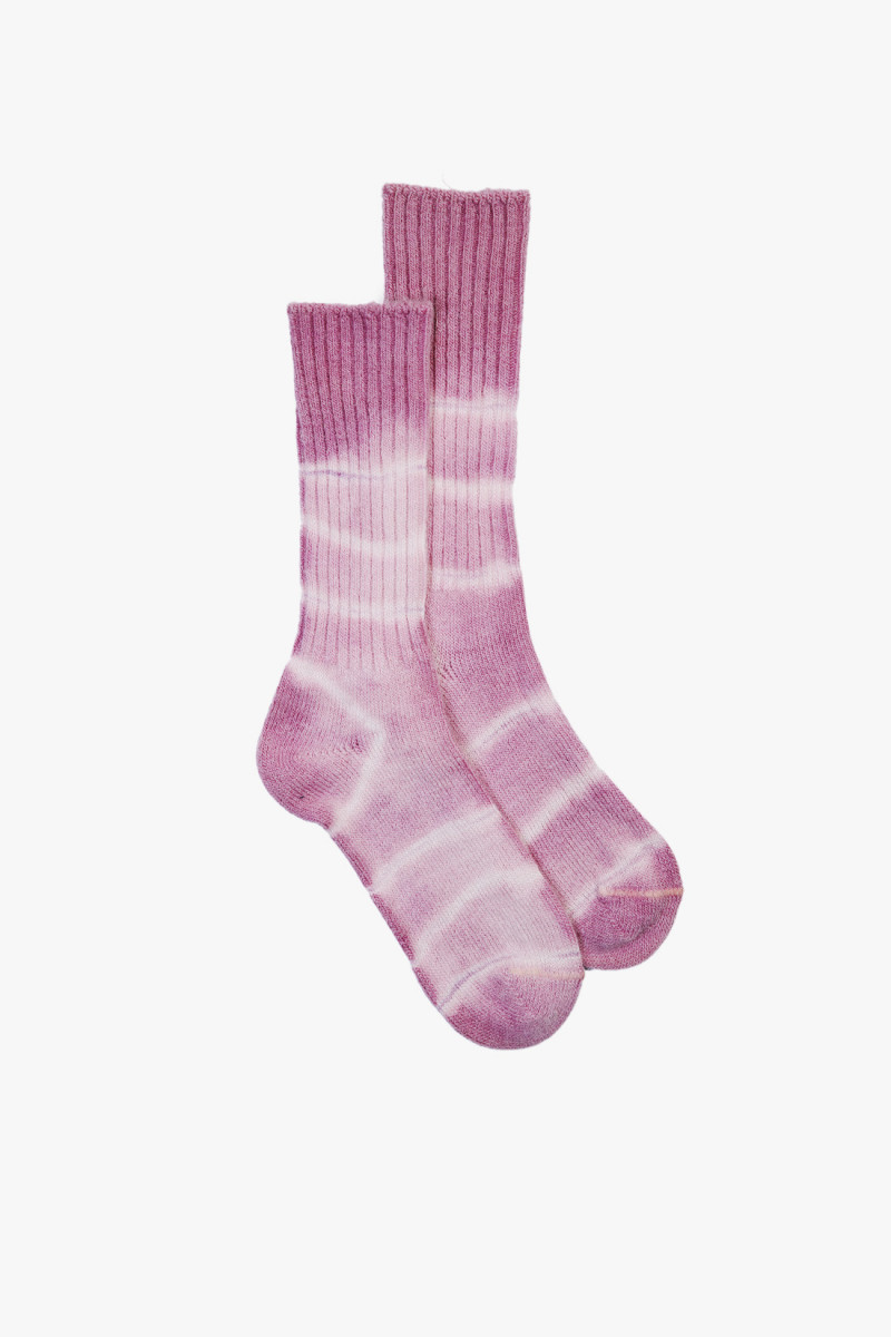 Shibori socks Cochineal