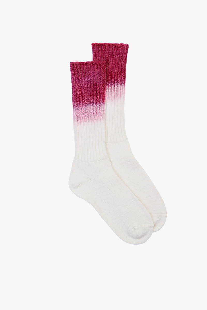 Dip dye socks Cochineal