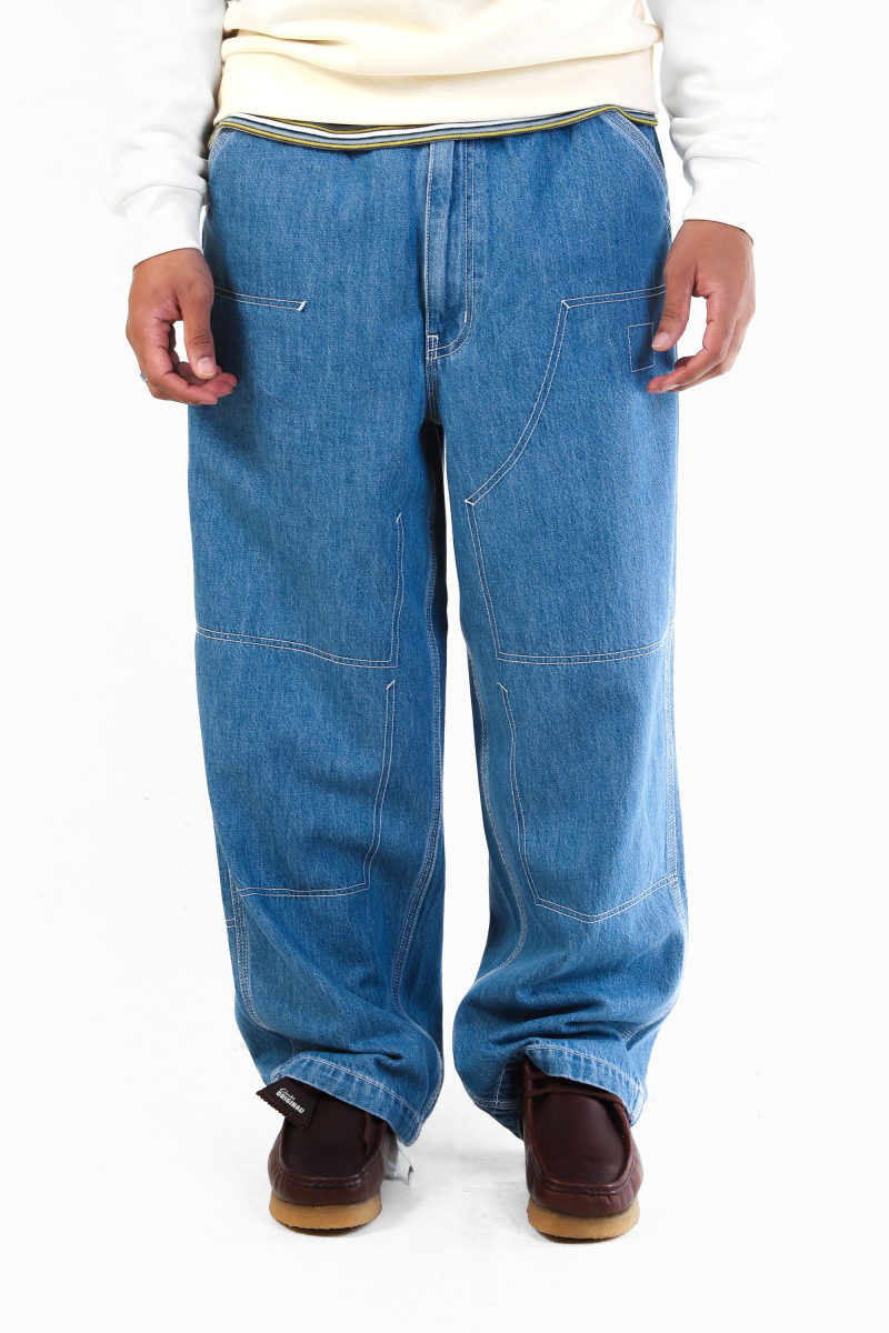 Removed pocket double knee Blue stone washed