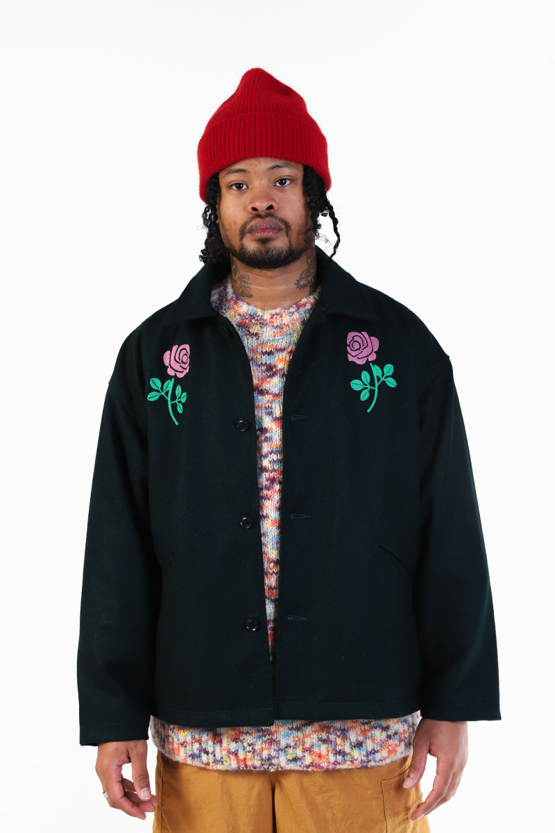 Rose melton jacket Dark green