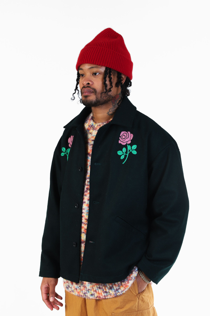 Rose melton jacket Dark green