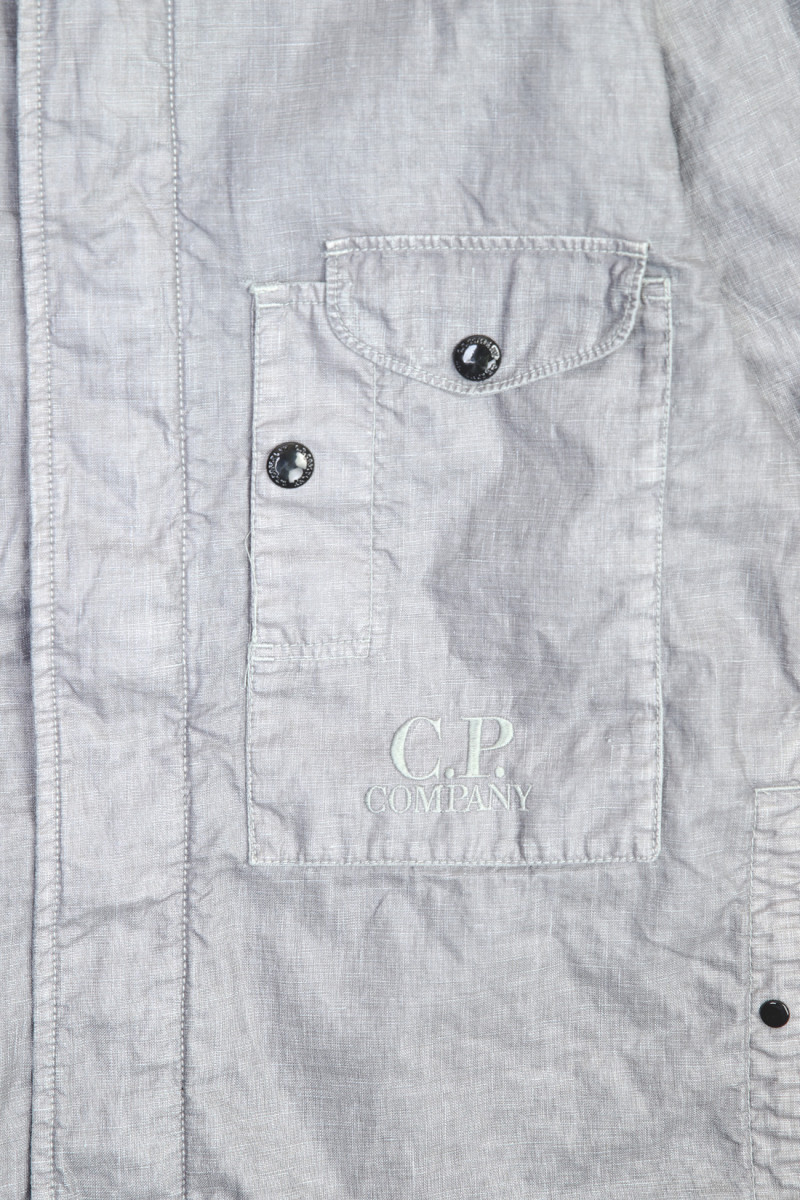 Lino wax overshirt Limestone