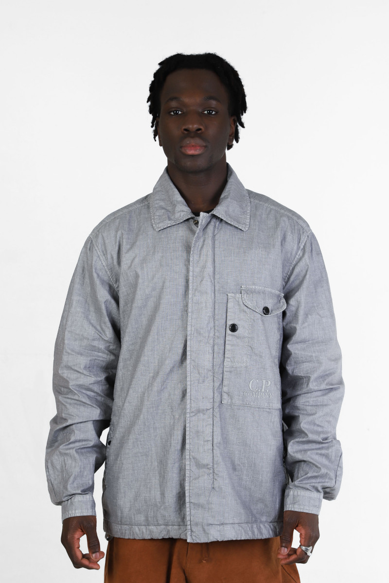 Lino wax overshirt Limestone