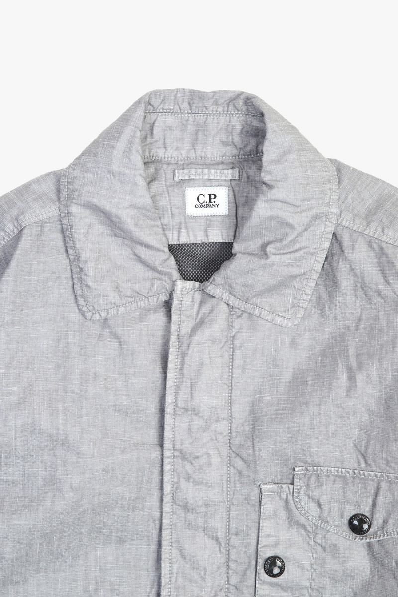 Lino wax overshirt Limestone