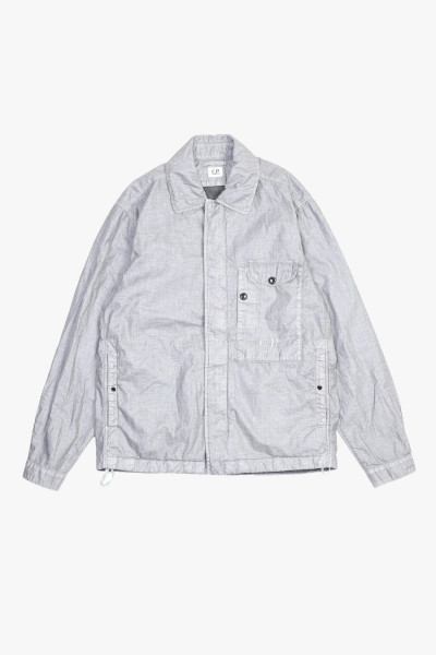 Cp company Lino wax overshirt Limestone - GRADUATE STORE