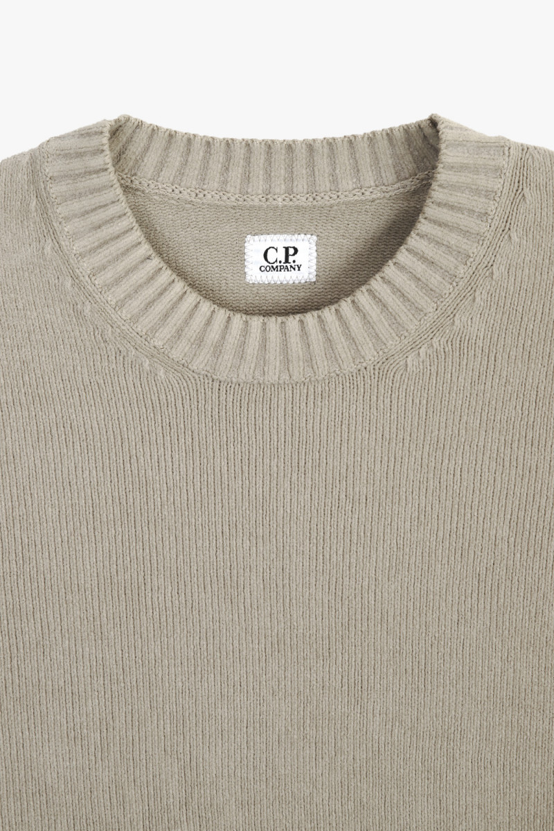 Chenille cotton lens knit Vintage khaki