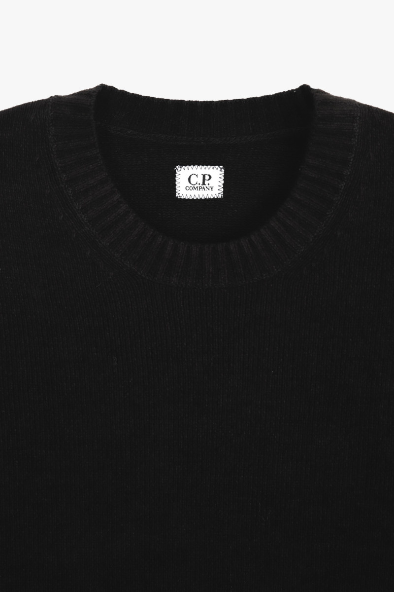 Chenille cotton lens knit Black