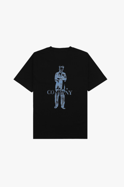 Cp company 30/1 jersey logo t-shirt Black - GRADUATE STORE