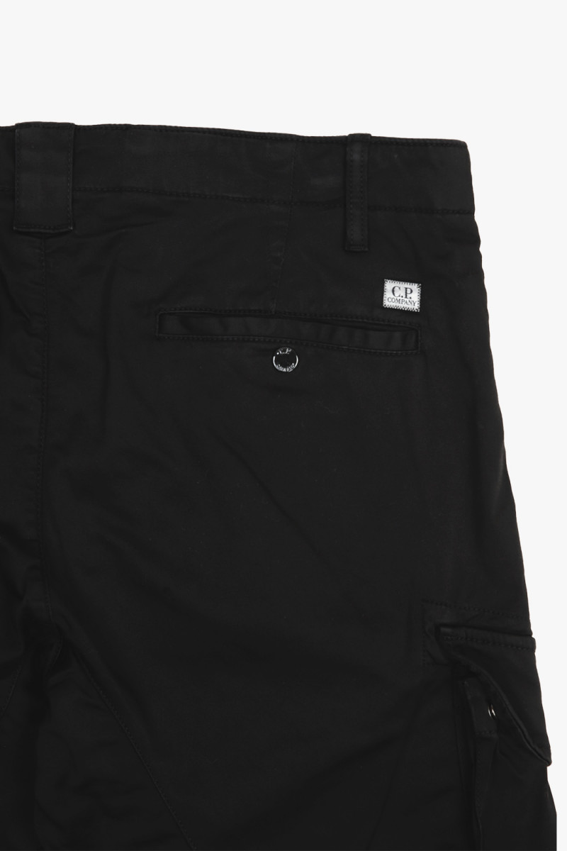 Sateen stretch cargo lens pant Black