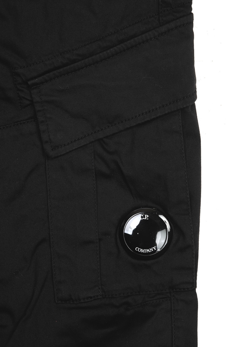 Sateen stretch cargo lens pant Black