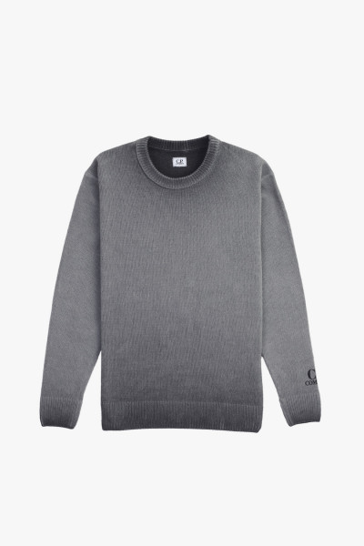 Cp company Chenille cotton knit Smoked pearl - GRADUATE STORE