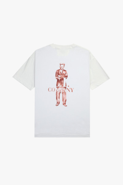 Cp company 30/1 jersey logo t-shirt Gauze white - GRADUATE STORE