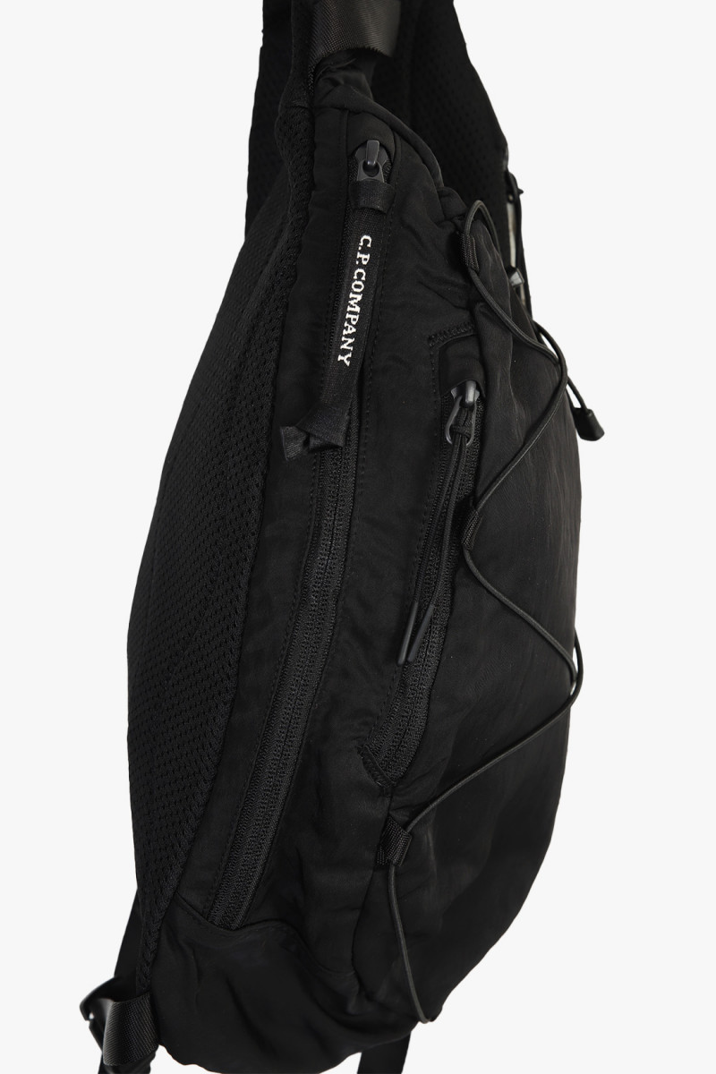 Nylon b crossbody rucksack Black