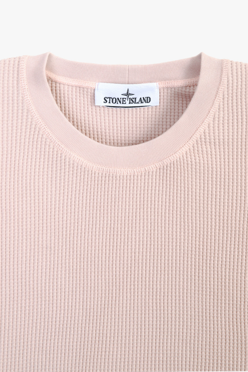 6100008 waffle crewneck v0082 Rosa antico