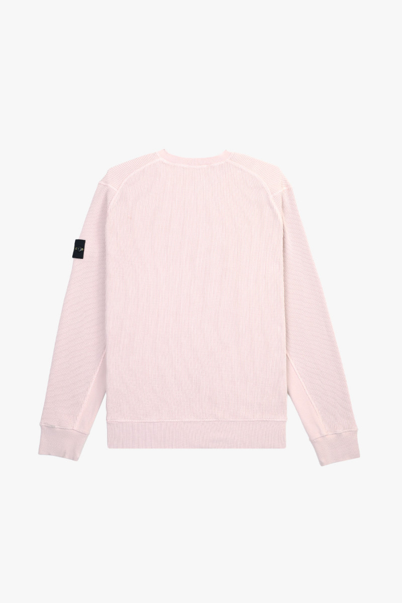 6100008 waffle crewneck v0082 Rosa antico