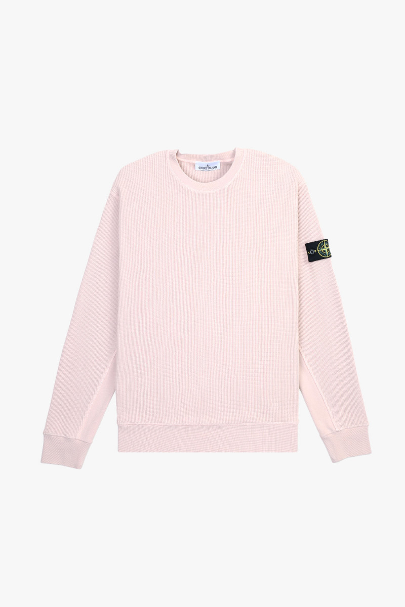 6100008 waffle crewneck v0082 Rosa antico