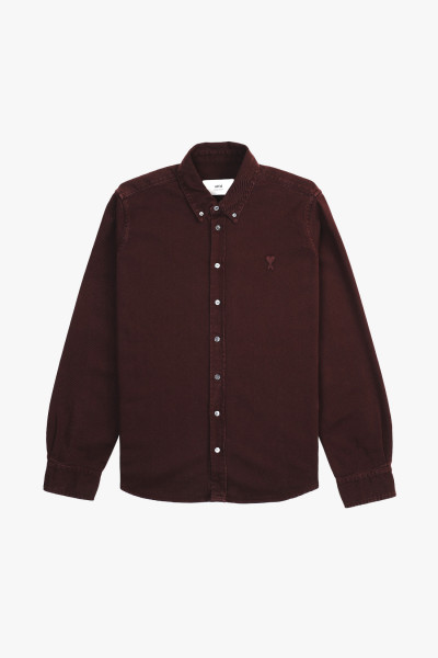 Ami Chemise ami de coeur twill Aubergine - GRADUATE STORE