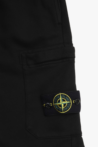 Stone island 00012 fleece short v0029 Nero - GRADUATE STORE