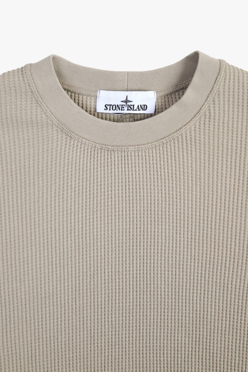 6100008 waffle crewneck v009a Beige