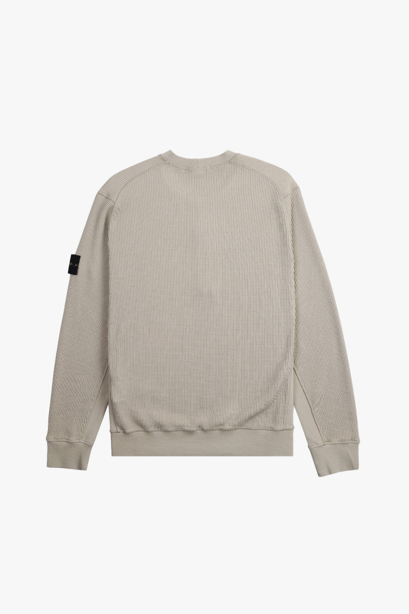 6100008 waffle crewneck v009a Beige