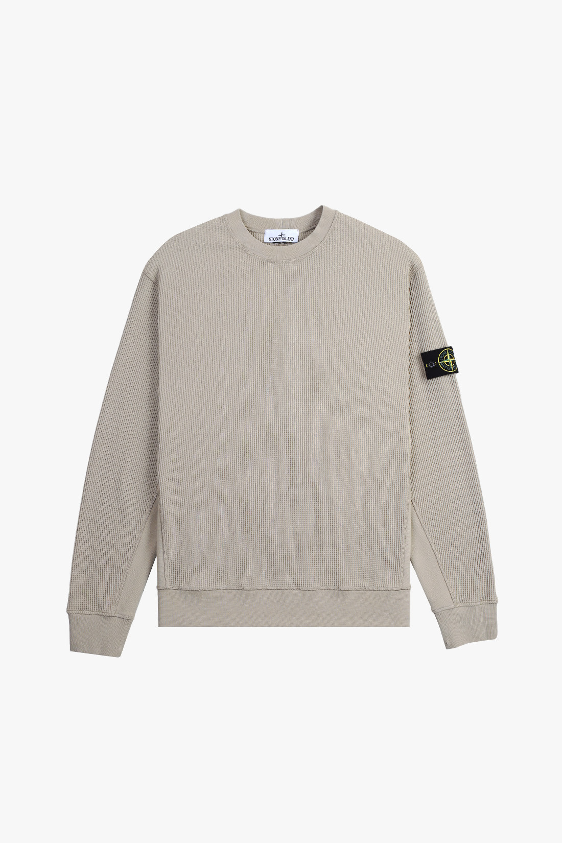 6100008 waffle crewneck v009a Beige