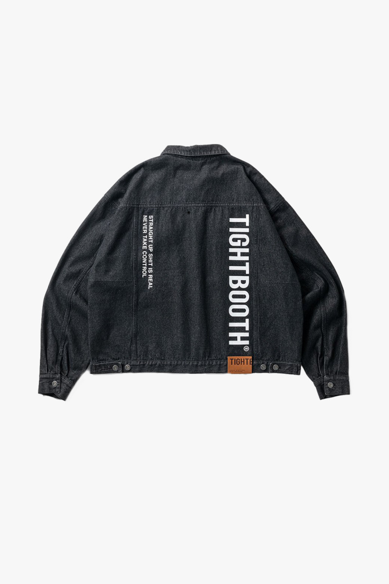 Tbpr/ label logo denim jacket Black