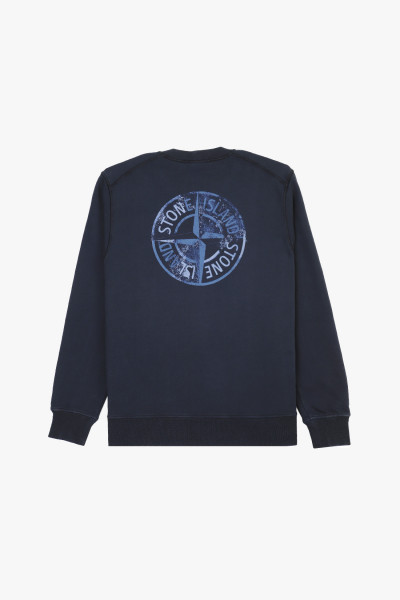 Stone island 00665 crewneck sweater v0020 Blu scuro - GRADUATE ...