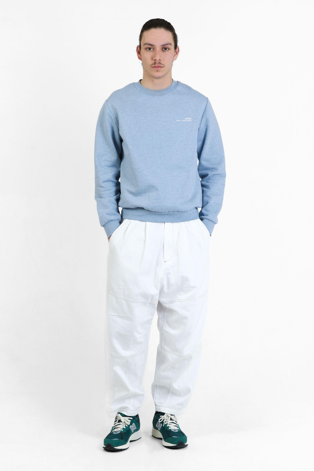 Sweat standard item Bleu clair/ecru