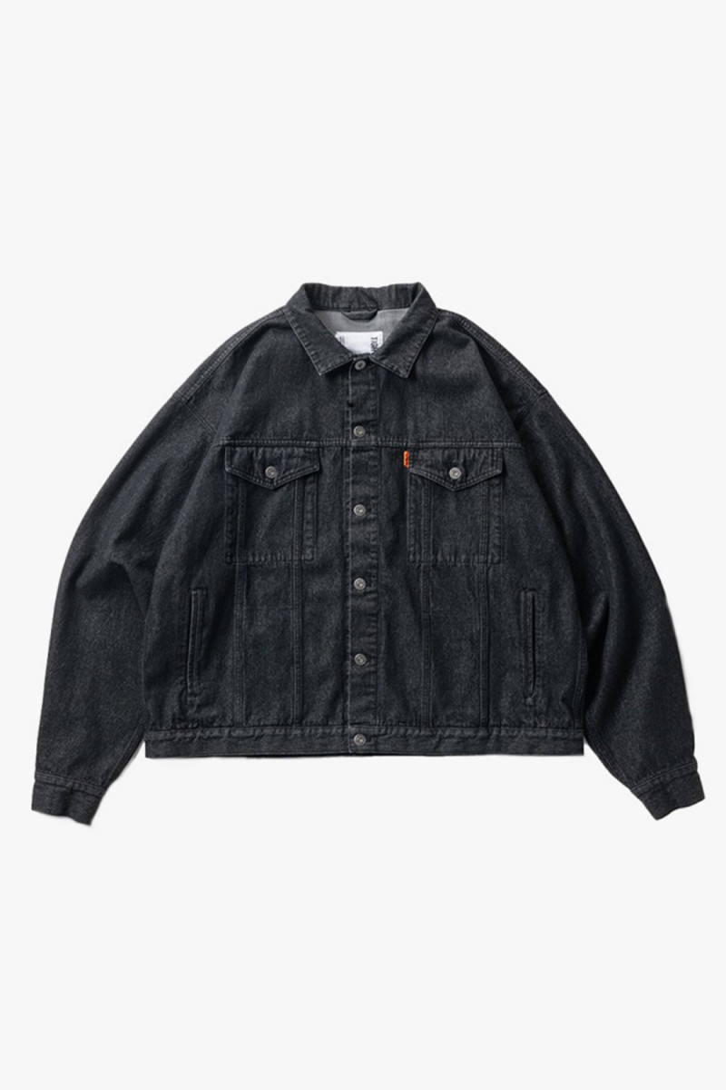 Tbpr/ label logo denim jacket Black