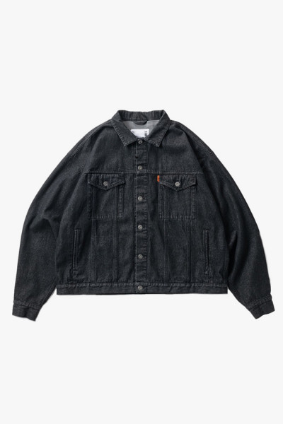 Tightbooth Tbpr/ label logo denim jacket Black - GRADUATE STORE