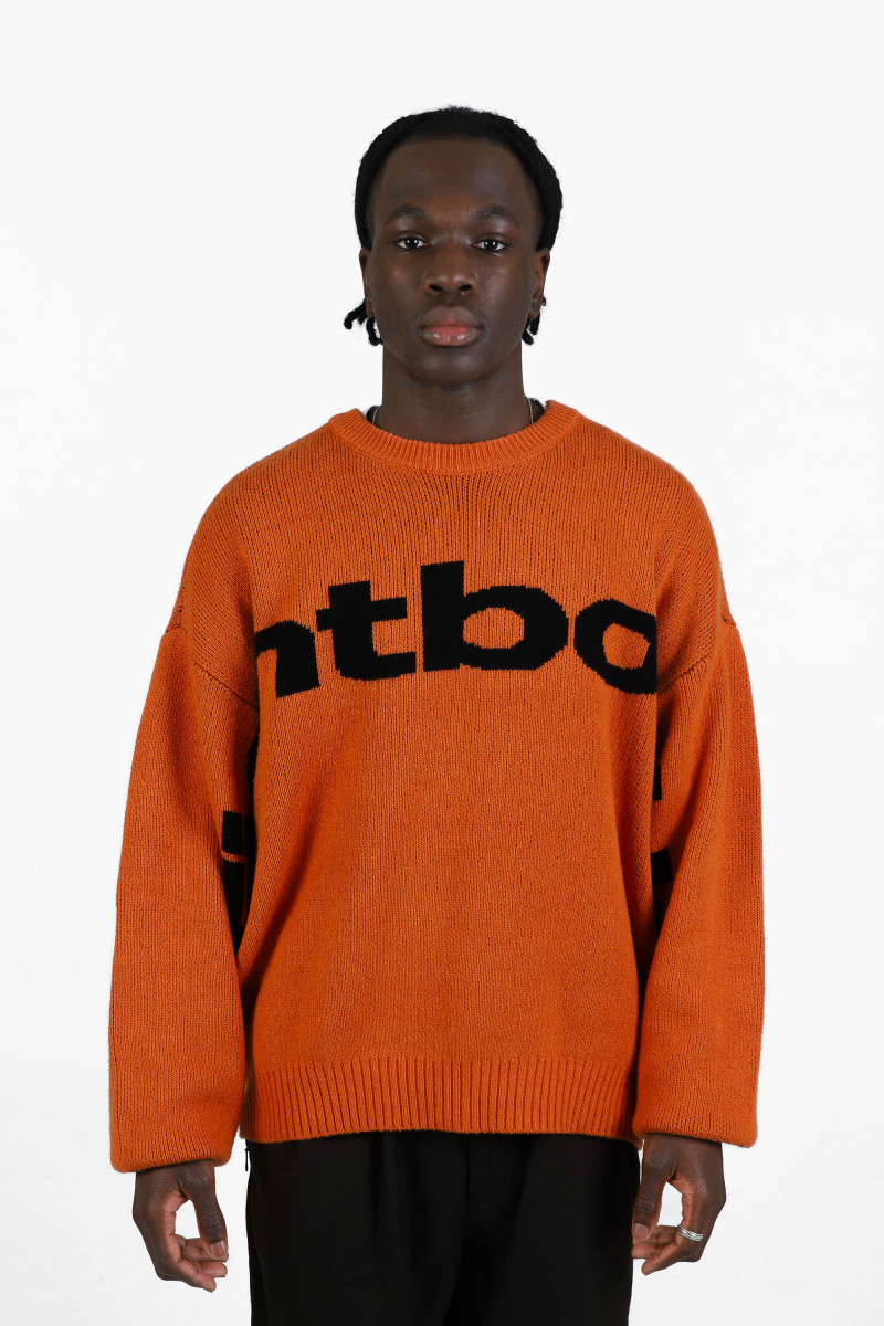 Tbpr/ big logo knit sweater Orange