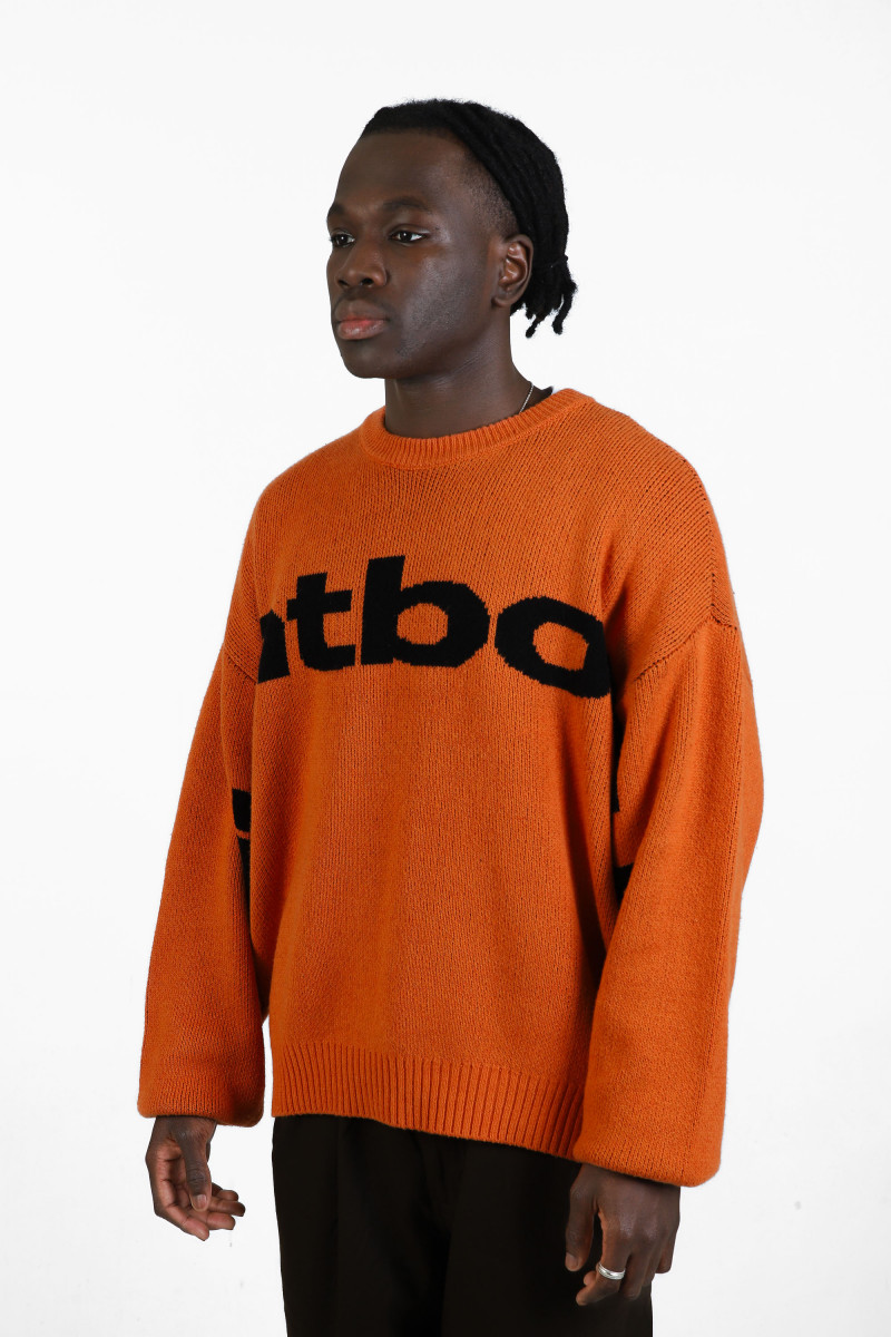 Tbpr/ big logo knit sweater Orange