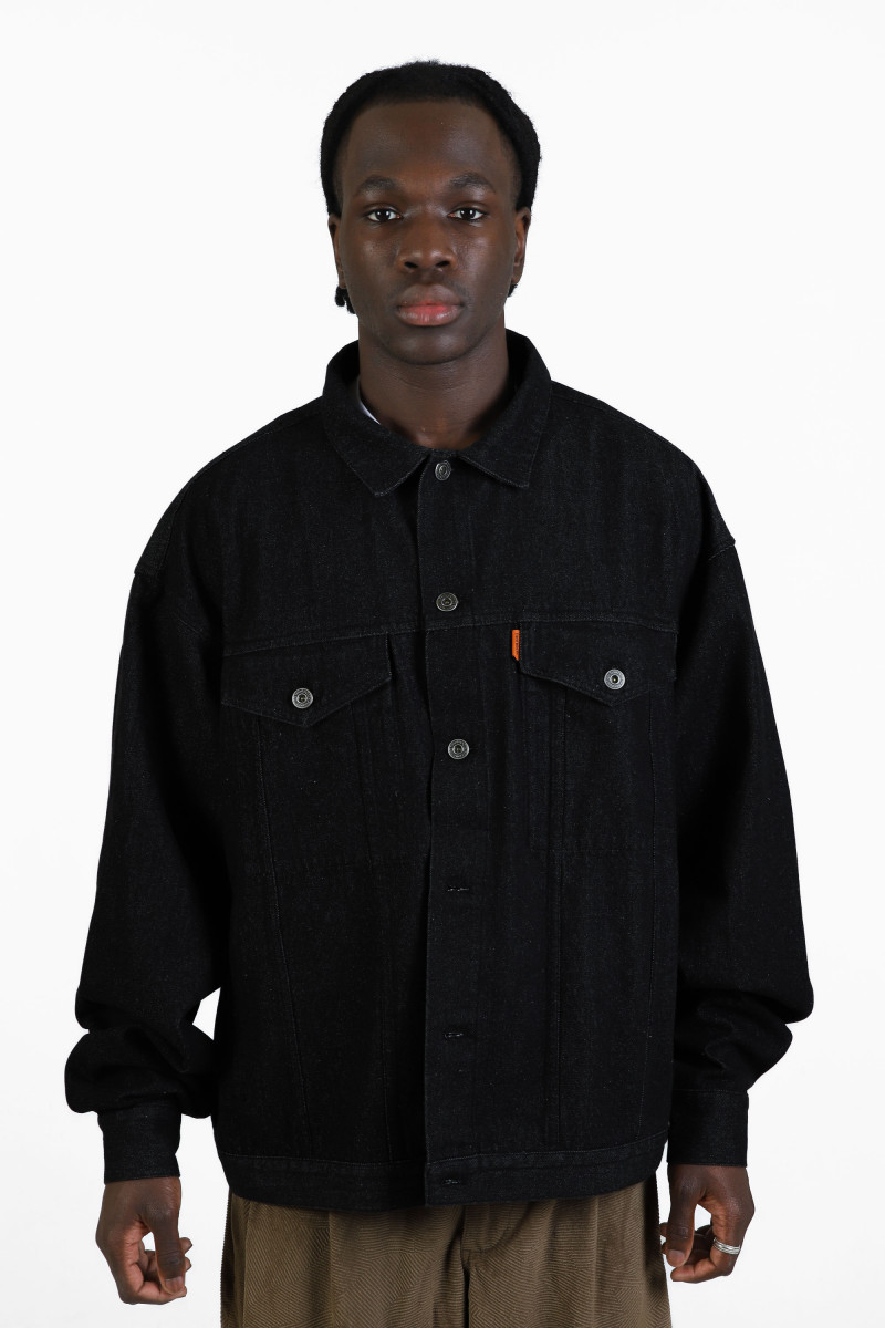 Tbpr/ label logo denim jacket Black