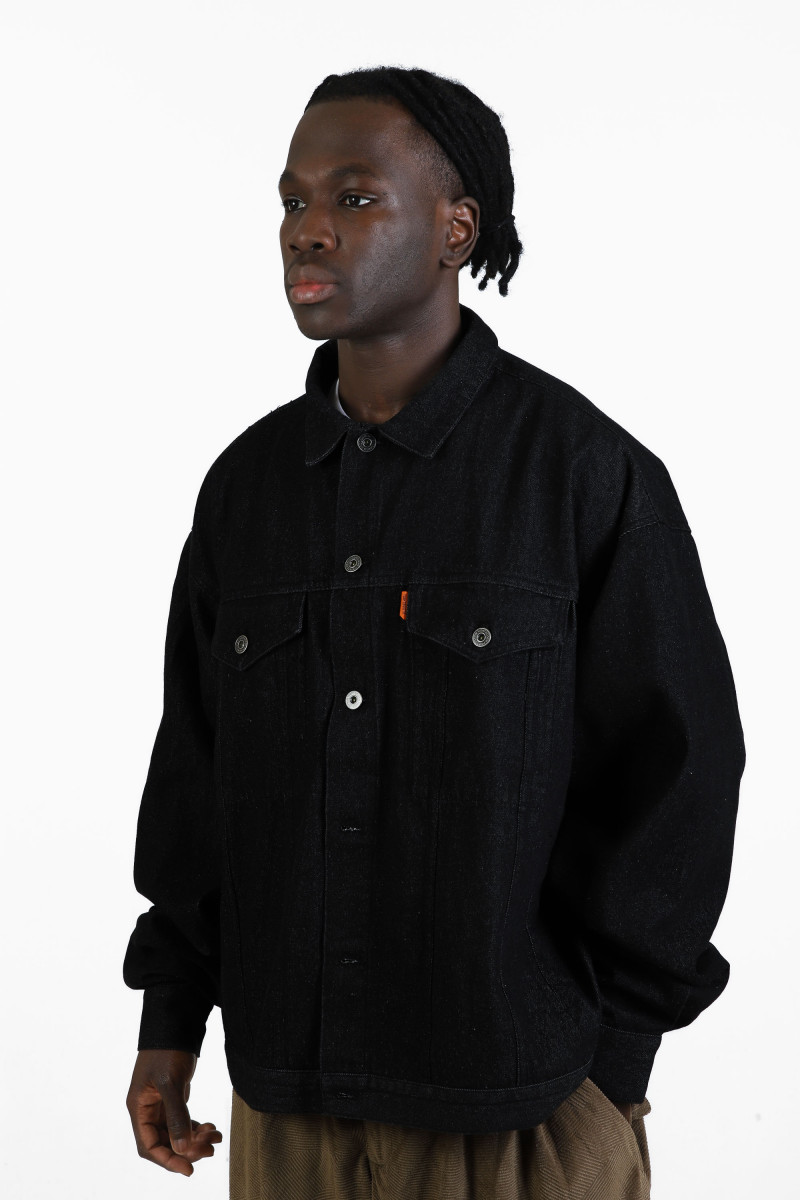 Tbpr/ label logo denim jacket Black