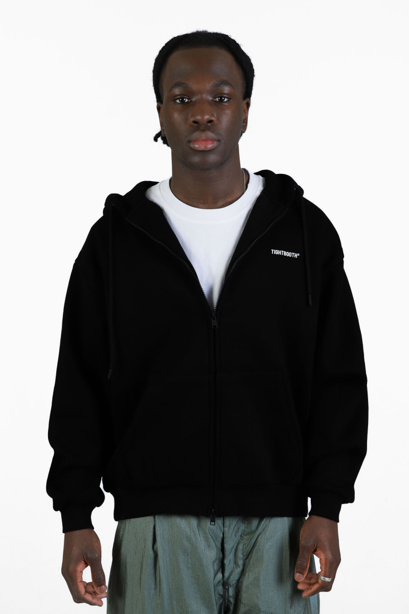 Tbpr/ logo zip hooded sweat Black