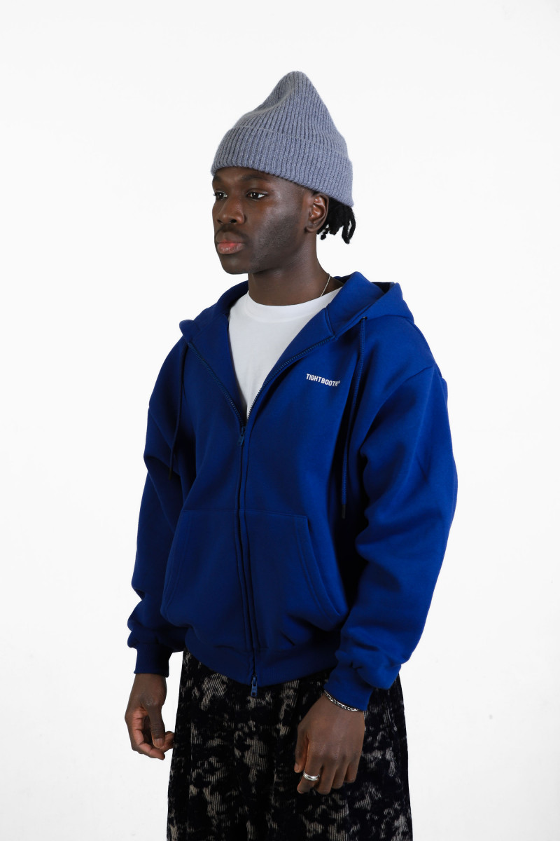 Tbpr/ logo zip hooded sweat Blue