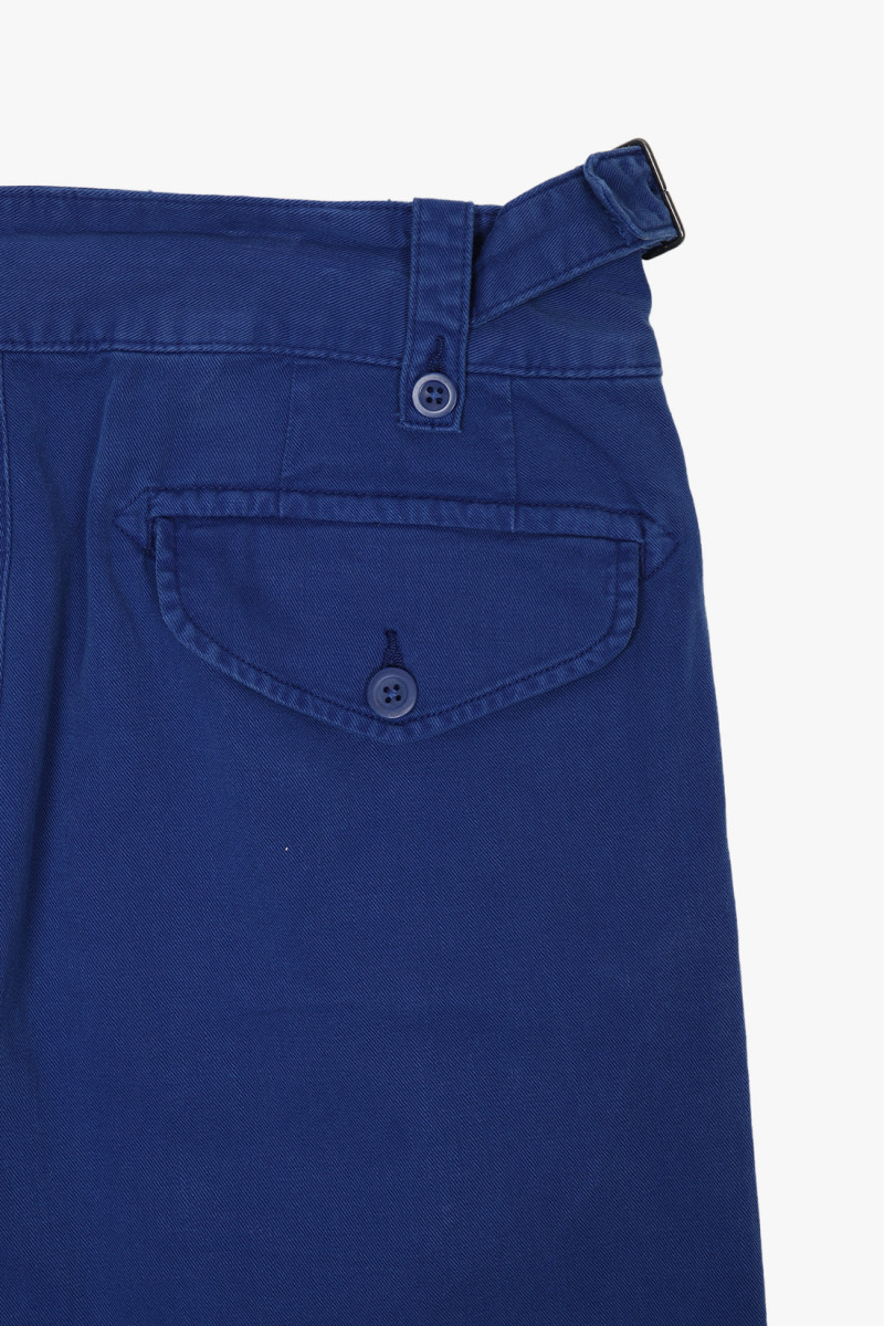 Pleated twill cargo pant Blue