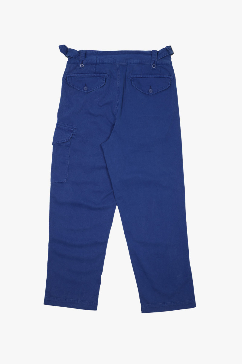 Pleated twill cargo pant Blue