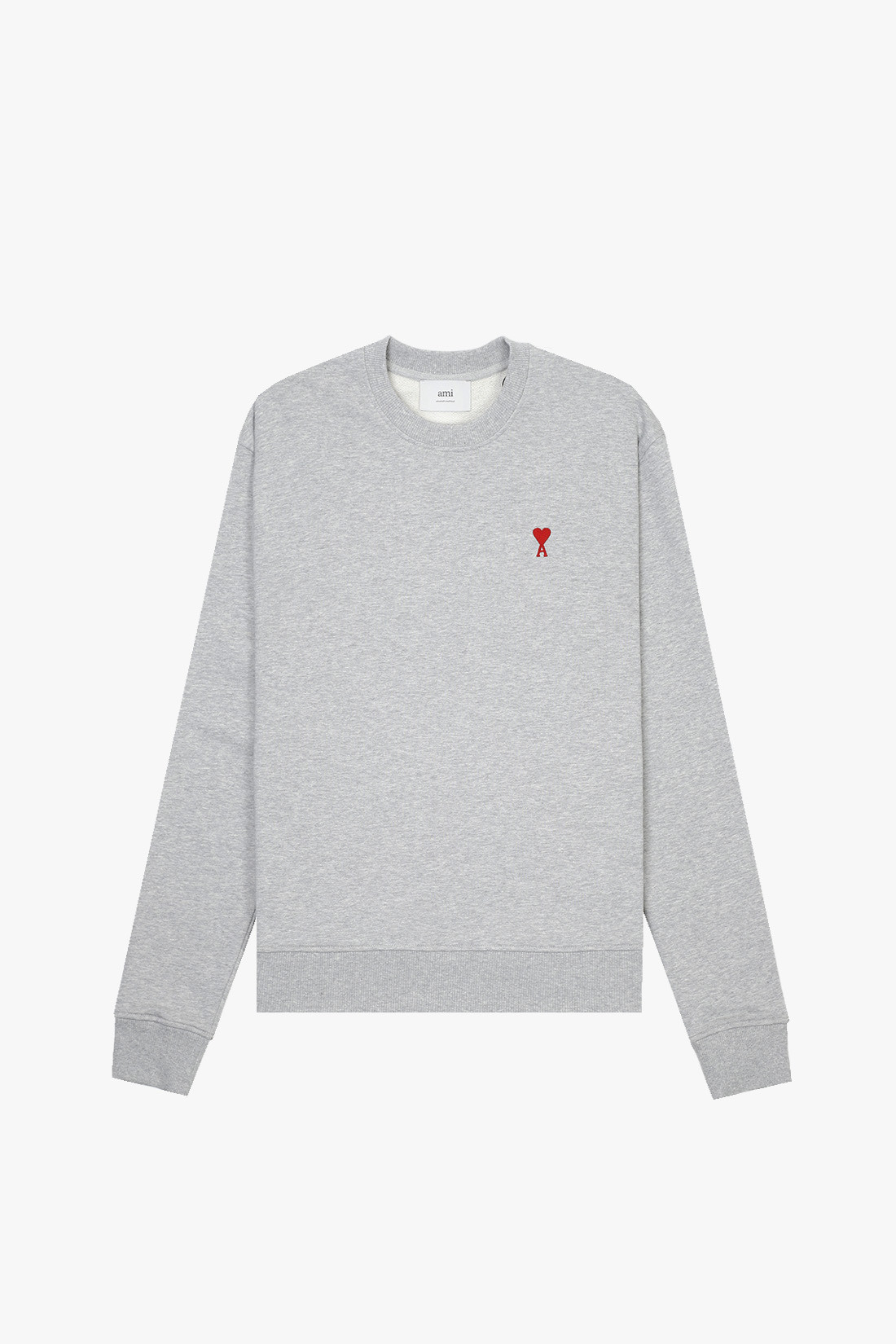 Sweatshirt ami de coeur rouge Gris cendre chine