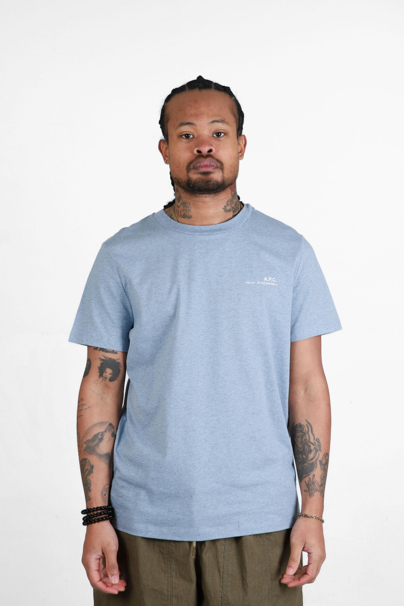 T-shirt standard item Bleu clair/ecru