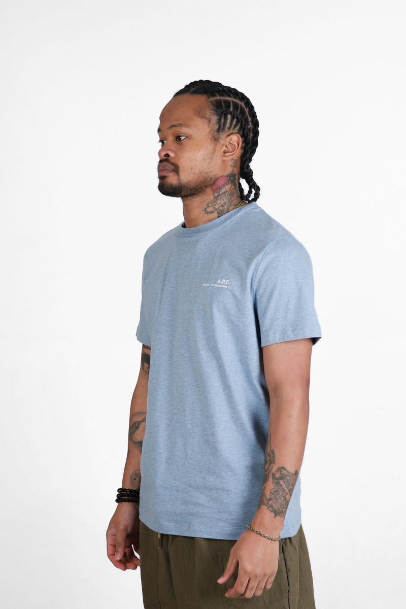 T-shirt standard item Bleu clair/ecru