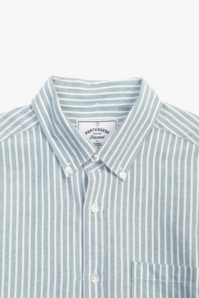 Portuguese flannel Belavista stripe Green - GRADUATE STORE