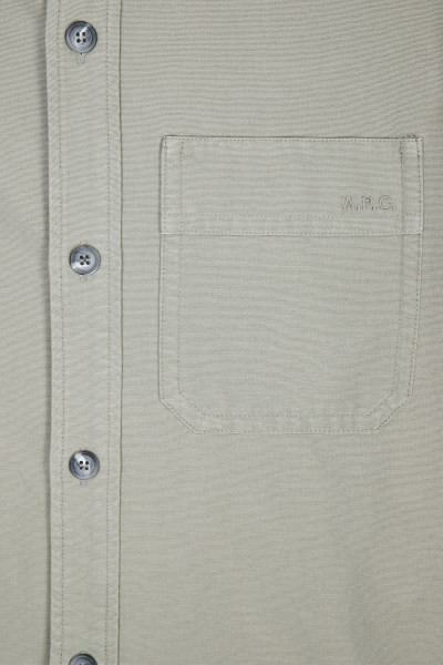 A.p.c. Surchemise basile brodee Vert grise - GRADUATE STORE