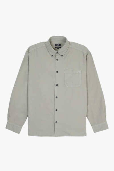 A.p.c. Chemise mateo logo Vert grise - GRADUATE STORE